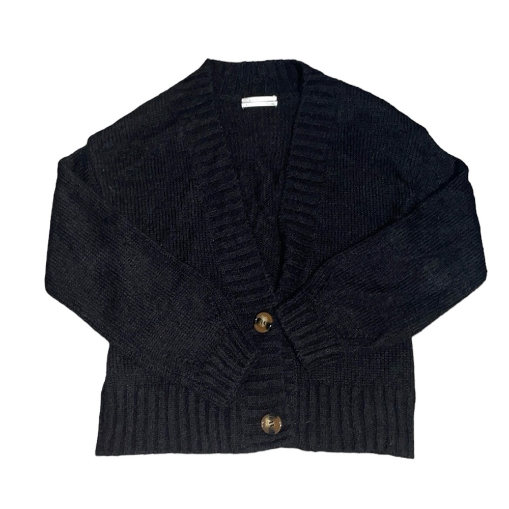 Anthropologie black wool blend cardigan